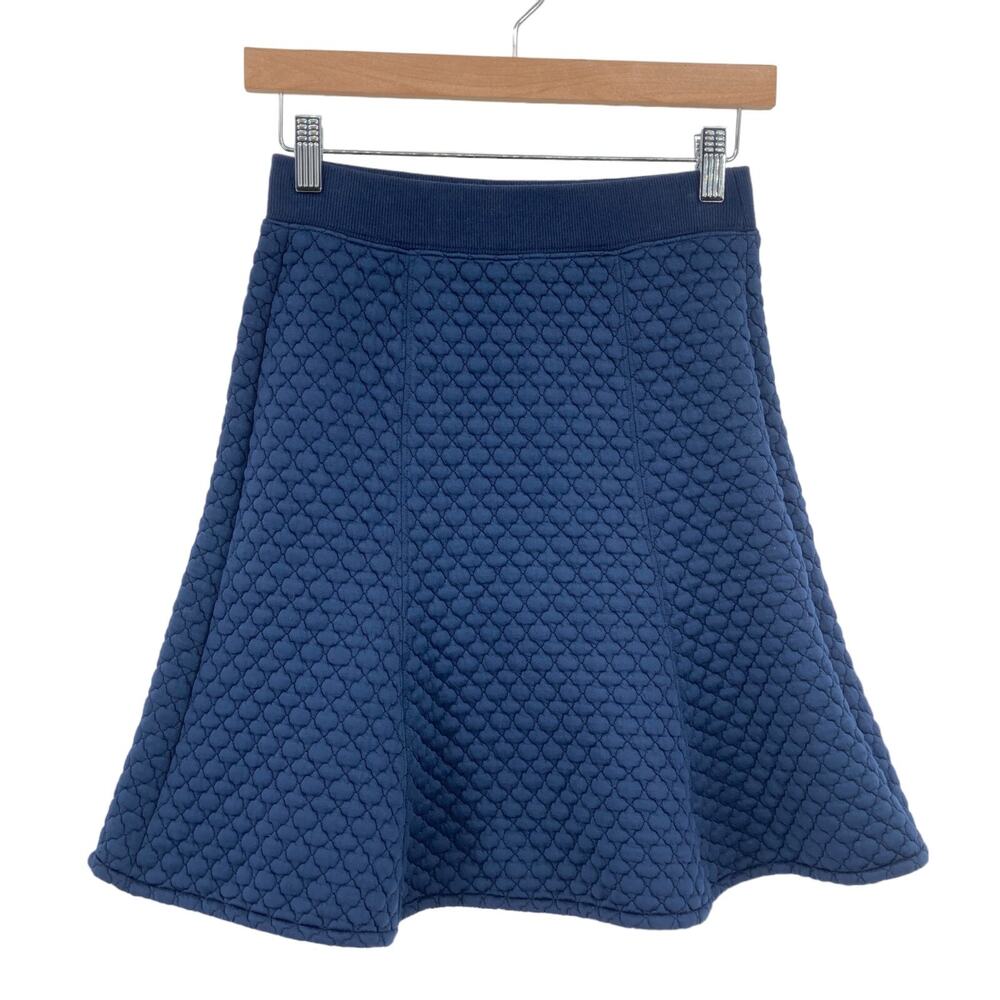 Uniqlo Short A Line Skirt Womens XS Navy Knit Casual Pull On Elastic Waist